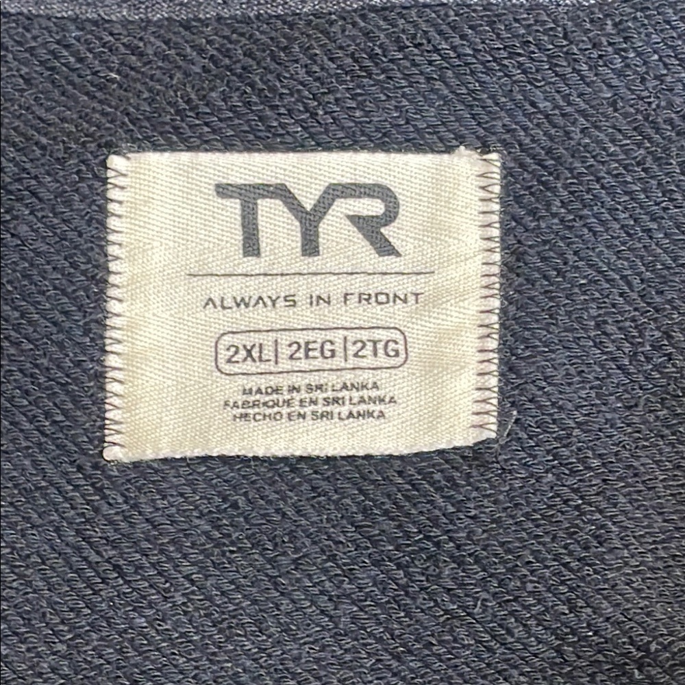 TYR Navy Blue Zip-Up Hoodie - Picture 7 of 8